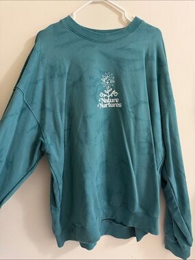 Levi's Teal Green Crewneck Sweatshirt with Nature Nurtures Graphic